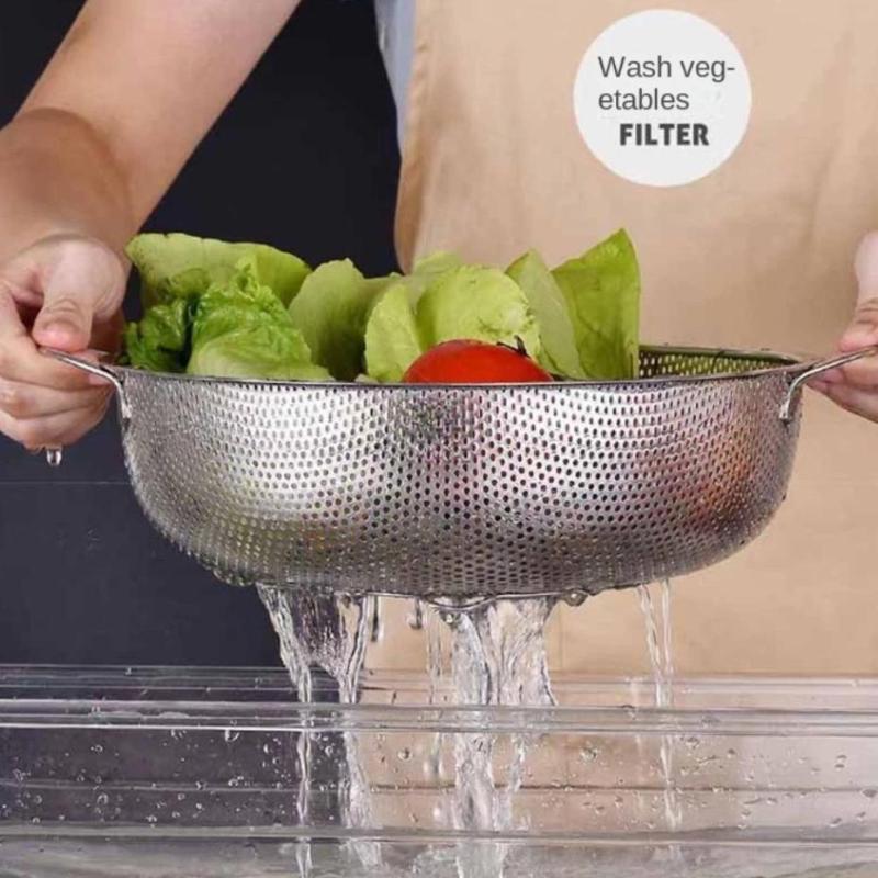 Cucina Acciaio Inossidabile Foro Rete Densa Setaccio Colino Scolapasta Cestelli