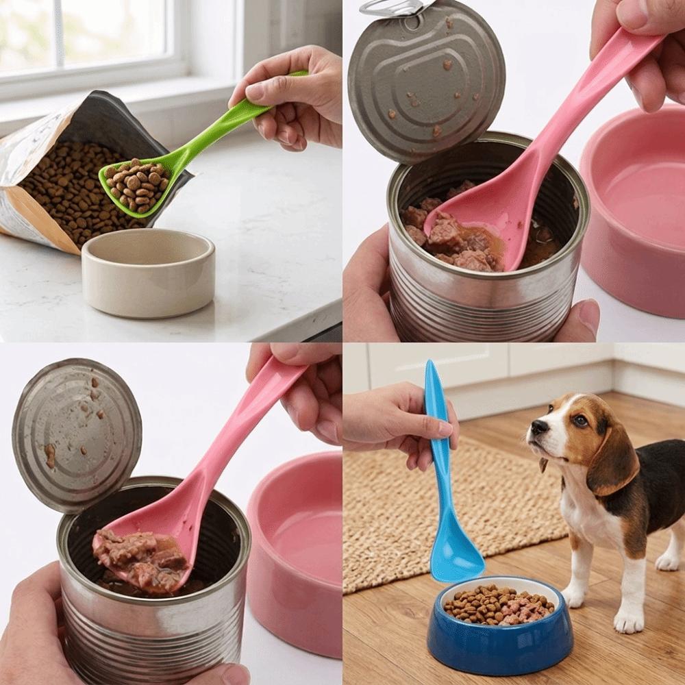 3 pcs Small Size Wet Food Scoop Polymer Long Handle Pet Spoon Can Leftover Cleaning