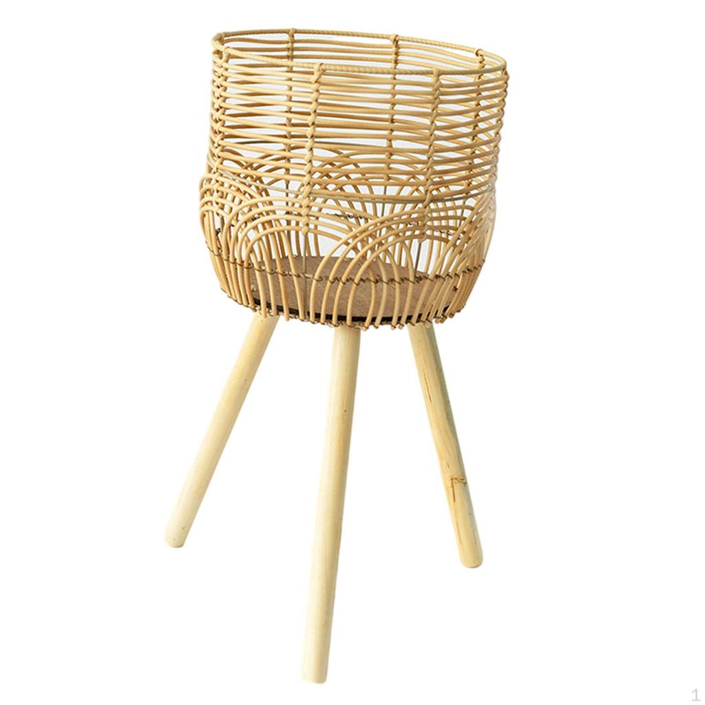 Elegant Plant Stand with Wooden Legs Flower Pot Holder for Home And Office Decor