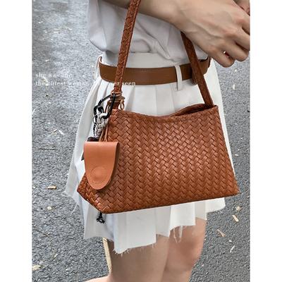 Retro Woven High-end Sense Niche Single Shoulder Tote Bag Women's 2025 New Versatile Large-capacity Commuter Underarm Bag
