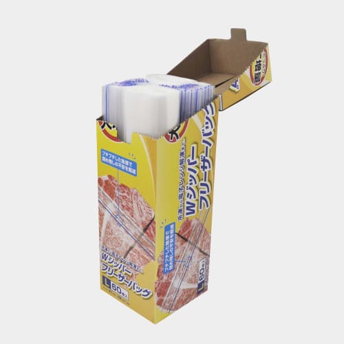 Yamato Bussan Commercial Double-Zipper Freezer Bags, Large, 60 count, Suitable for Freezing and Microwave Thawing, Food Sanitation Law Compliant, 27cm