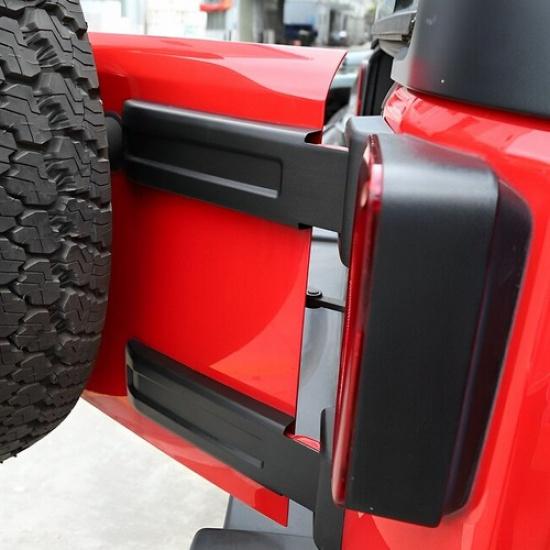 Mattschwarze Äußere Heckklappen-Türscharnierabdeckleisten für Jeep Wrangler JK 2007-18