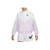 Nike Logo Embroidered Print Solid Color Zip Jacket Women Jackets White Pink DM6186-102