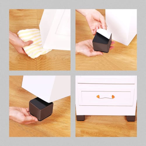 Set of 4 Adjustable Table Legs for Kotatsu Tables, Washing Machines, Appliances, Chairs, Desks, and Dressers. Easy Height Adjustment with Adhesive, He