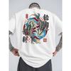 European Size Japanese Style Carp Summer Outdoor Sports and Casual Large-size Short-sleeved T-shirts, Men's Trendy Fashion Prints, Loose Base Shirts