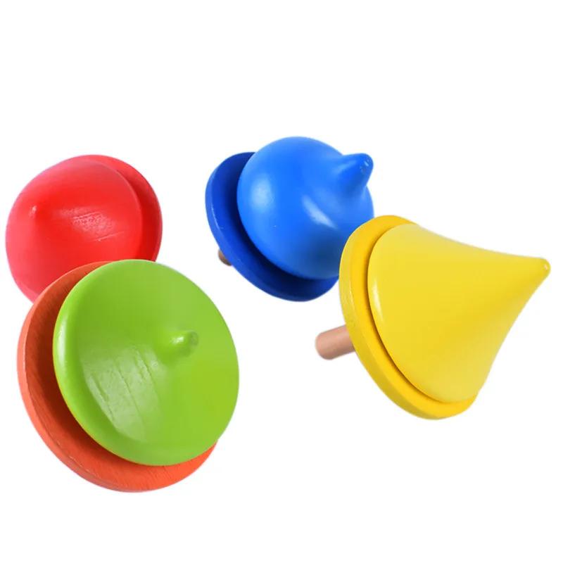 4 Stück/Set Lustige Holzkreiselspielzeuge für Kinder, Kinder, Erwachsene, Stressabbau, Schreibtischkreisel, Spielzeug für Kinder, Geburtstagsgeschenke für Kinder