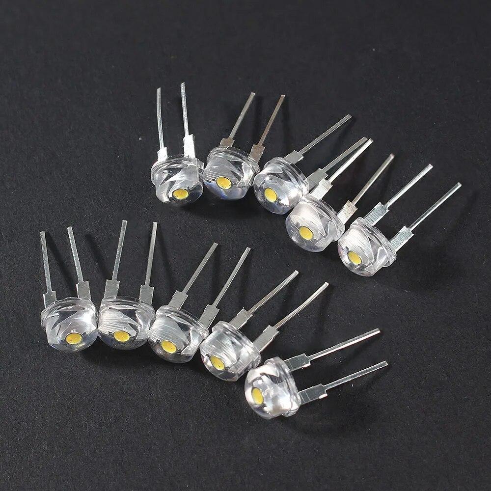 50 buc/lot 8MM LED pălărie de paie/ceață/culoare/transparente kit de diode emițătoare de lumină alb albastru verde roșu galben becuri LED cu diodă emițătoare F8