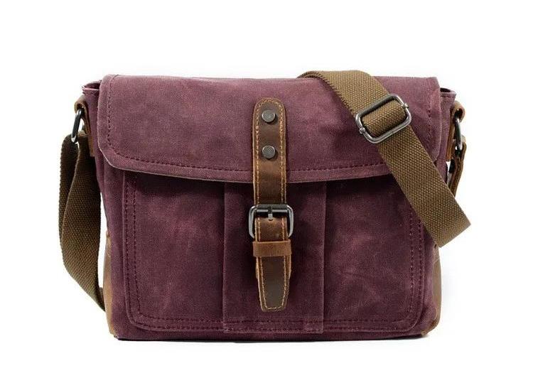 Retro Crossbody Bag Casual Canvas Shoulder Bag Men Simple Men'S Crossbody Bag Waterproof Bags Horizontal