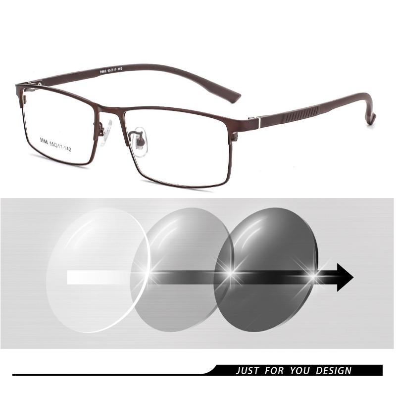 Metal Alloy Photochromic Myopia Eyeglasses for Women Men Prescription Spectacles -0.5 to -3.0 Diopter