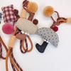 Bag Pendant Cute Fabric Mushroom Keychain Soft Stuffed Keyrings with Lanyard  Gifts