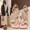 Fashion 2025Summer Butterfly Women's High Heel Sandals Square Toe Buckle Casual  Shoes Elegant Stiletto Heel Ankle Strap Party