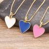 Nidin Romantic Heart Couple Necklace 5 Colors Simple Valentine's Day Sweater Chain Fine Friend Lovers Wedding Party Gift Jewelry