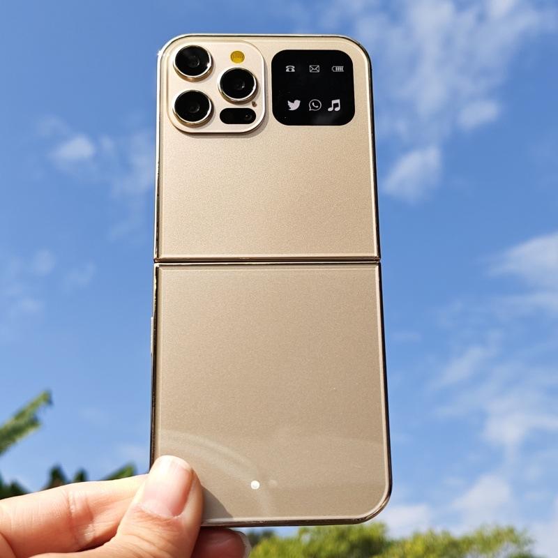 

Dual card mobile non-smartphone flip machine button elderly machine 2G Dual SIM Dual Standby золотий