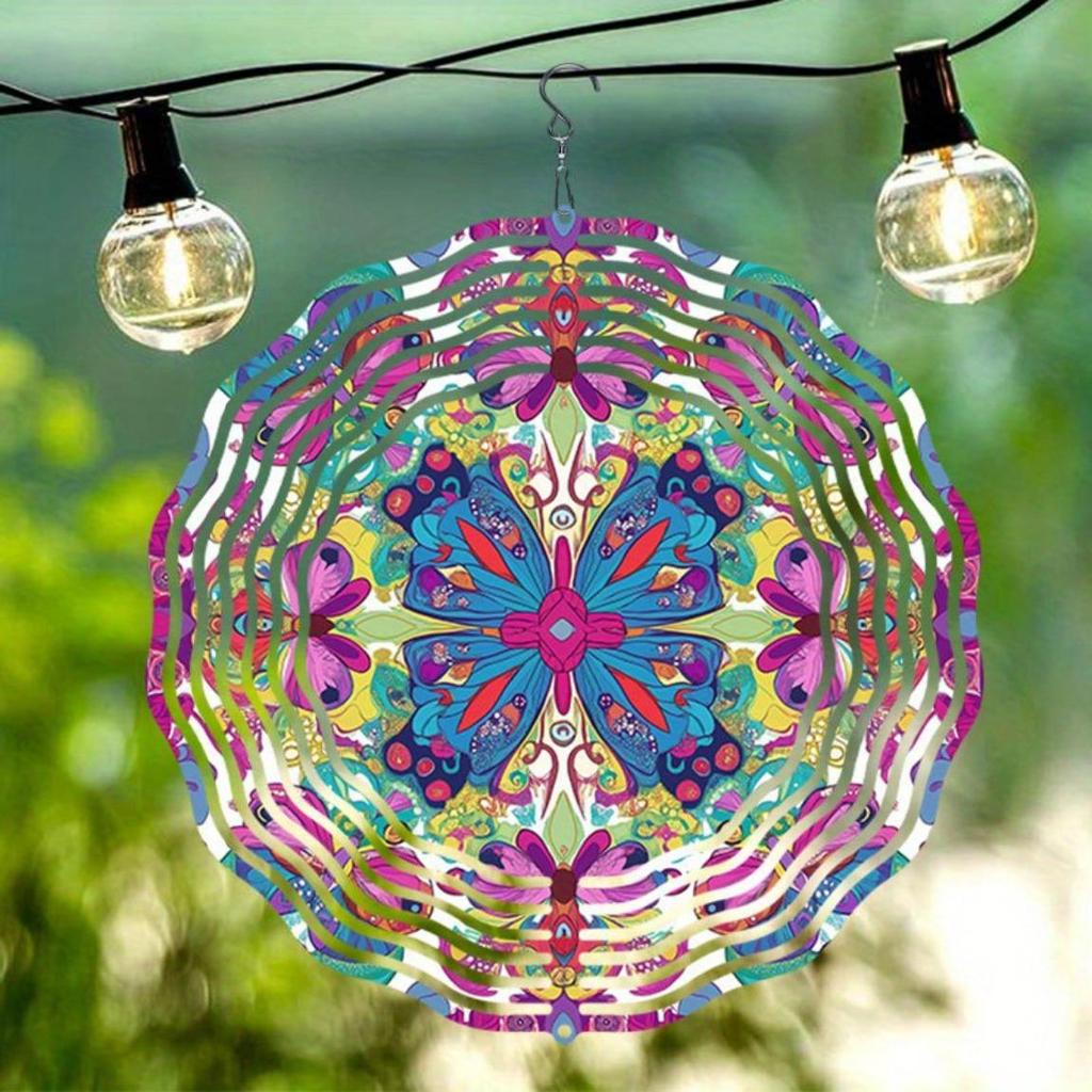 2D Metal Wind Spinner with Colorful Butterfly Design for Garden Patio Balcony Outdoor Decor No Electricity Needed Weather Resistant Autumn Gift