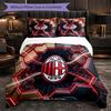 Set Lenzuola AC Milan Modello 3 Pezzi Morbida Copripiumino in Microfibra con Federe per Camera da Letto