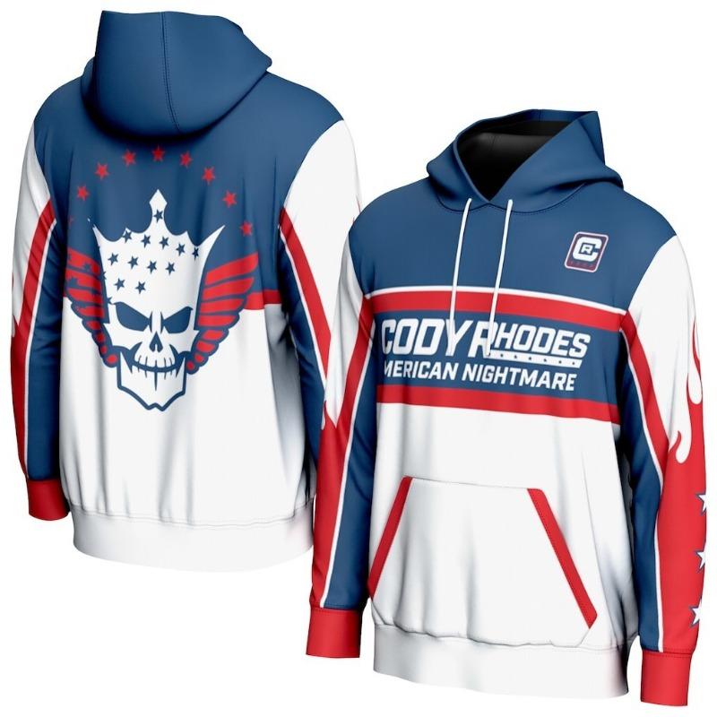 2026 Herbst/Winter Neuer Stil Cody Rhodes Hoodie - Universelle Passform für Männer und Frauen - Hip-Hop Sportliches Mode Pullover Shirt 4XL blue