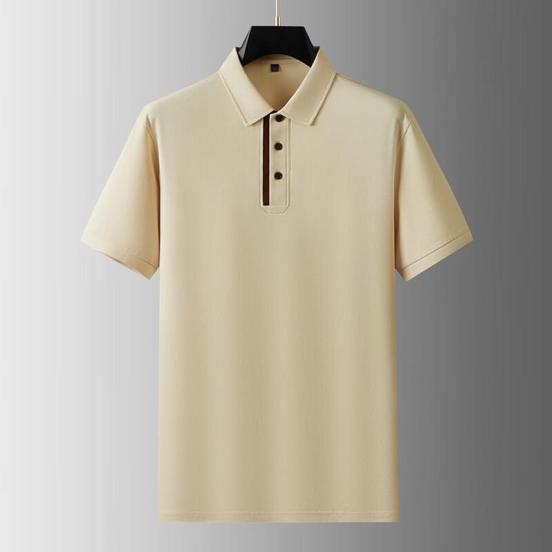 Men's Plus Size Contrasting Placket Cotton Short Sleeve Polo Shirt