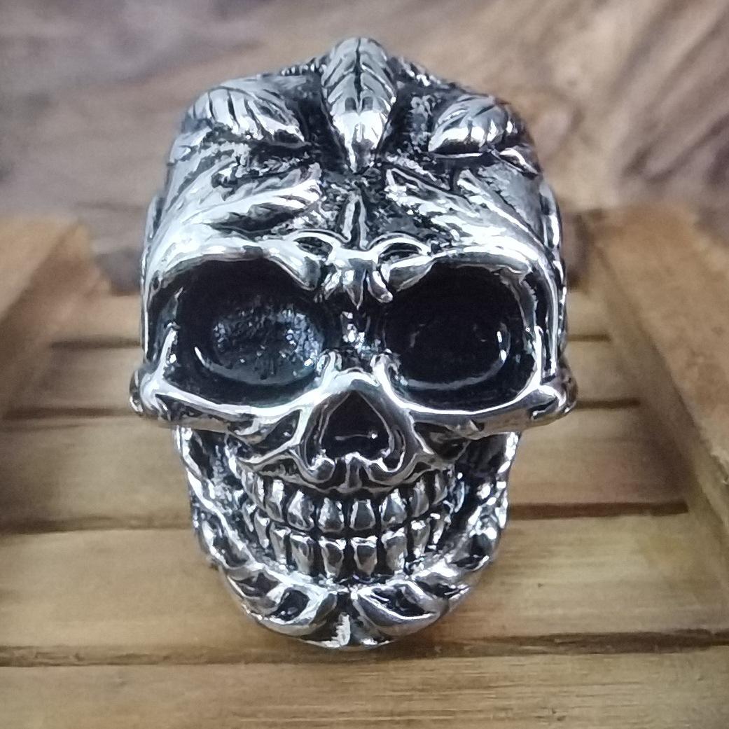 Cross-Border Retro Skull Ring for Men - European & American Style US 8