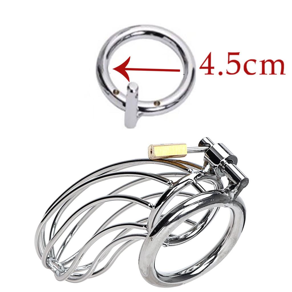 Cock Cage Sex Toys for Men Lockable Stainless Steel Penis Cock Ring Sleeve Lock Male Chastity Belt