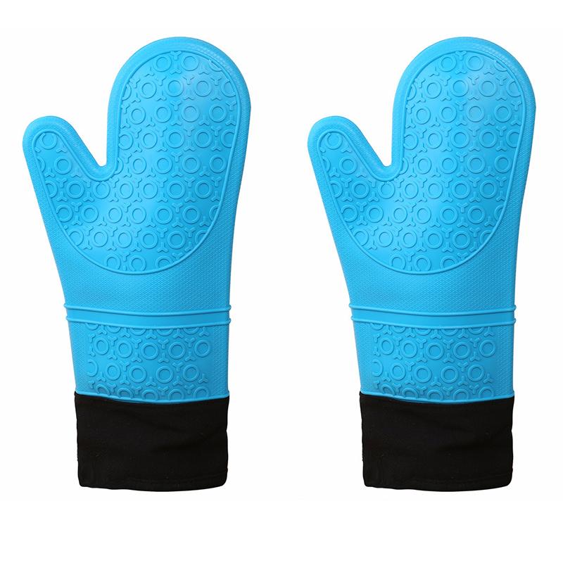 1/2Pcs Professional Oven Gloves Heat Resistant Silicone Gloves Oven Mitts Non-Slip Cooking Barbecue Gants With Soft Inner Lining