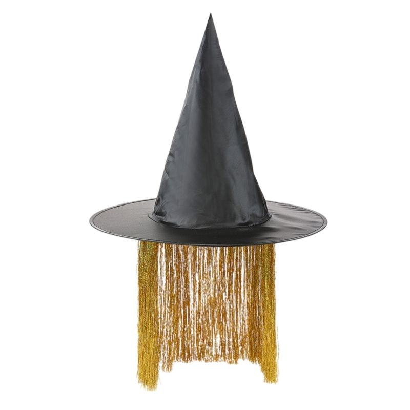 Stylish Oxford Fabric Witch Hat For Halloween Costume Parties Adult Teen Adjustable Design Cosplay Accessories