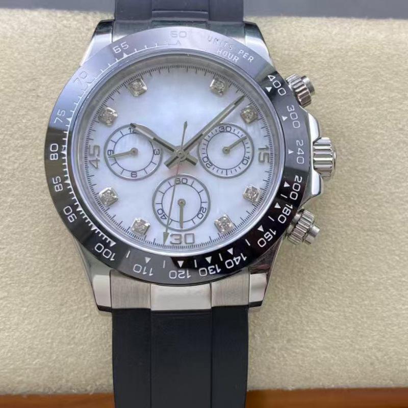 Rolex Daytona 40mm Diamond-Inlaid Multifunctional Automatic Mechanical Men's Watch.