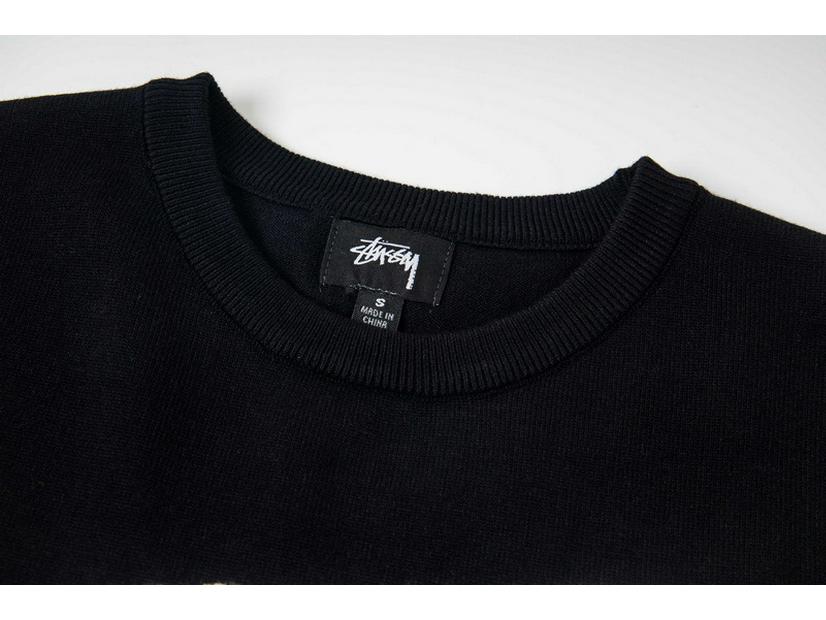 European & American Stüssy Arc Pattern Jacquard Round Neck Knit Sweater for Couples