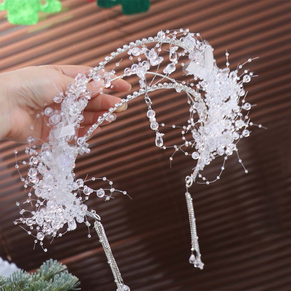 Fairy Krystall Hårbøyle Tiara Juvelbesatt Rhinestone Pannebånd Bryllup Stylingtilbehør