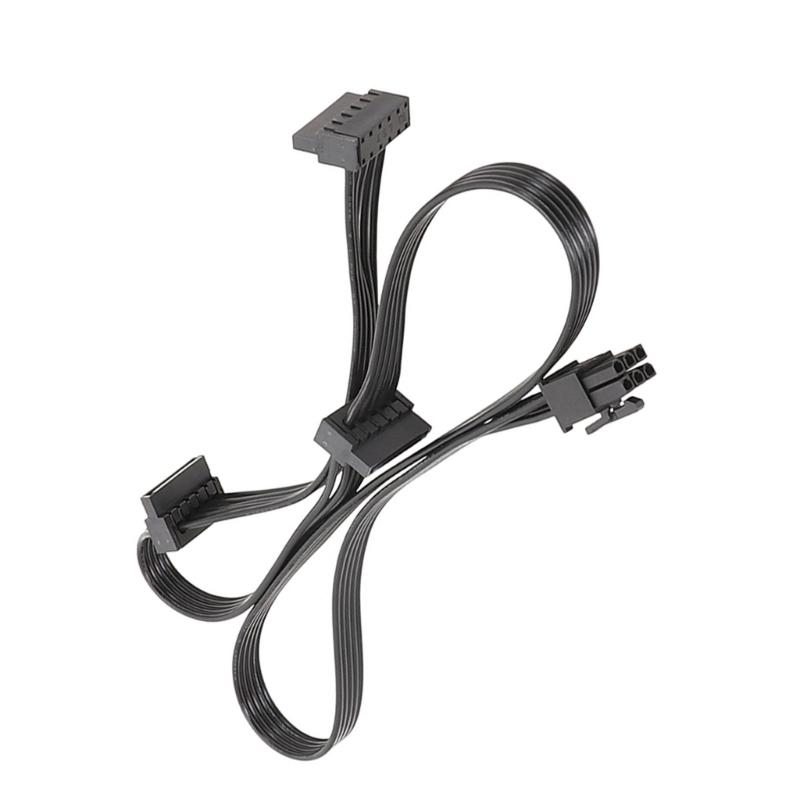 Flexible and Durable 6Pin to SATAX3 Power Cable Perfect for Corsair RM RMX Modulars 15PinSATA Hard Drive Power Cord