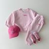 Korean Style Infant & Toddler Casual Sports Two-Piece Set - Solid Color Cotton Knit Sweatshirt & Sweatpants