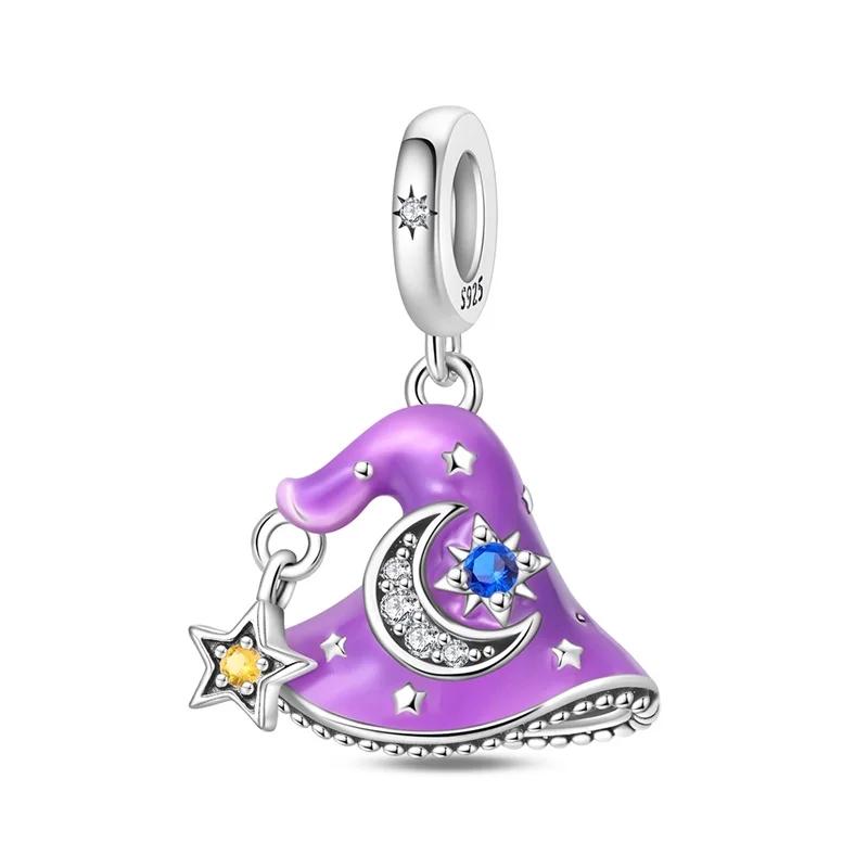 New Halloween Copper Skull Charms Luminous Pumpkin Bat Ghost Coffin Bead Pendant Necklace Bracelet Diy Jewelry Gift