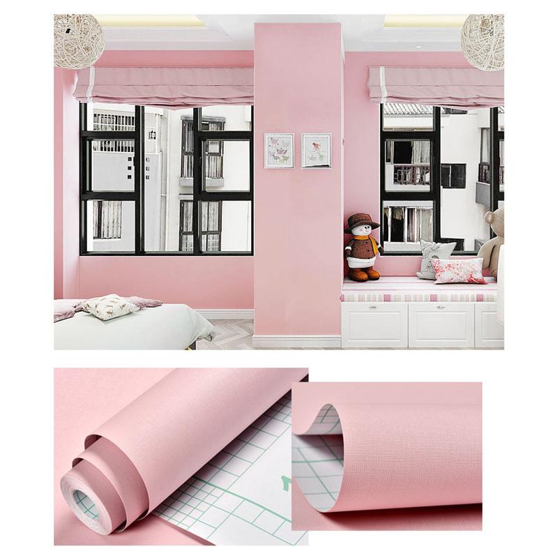 Samoprzylepna Wodoodporna Tapeta Jednolity Kolor Macaron Tapeta Sypialnia Salon Dekoracja DIY Remont Domu