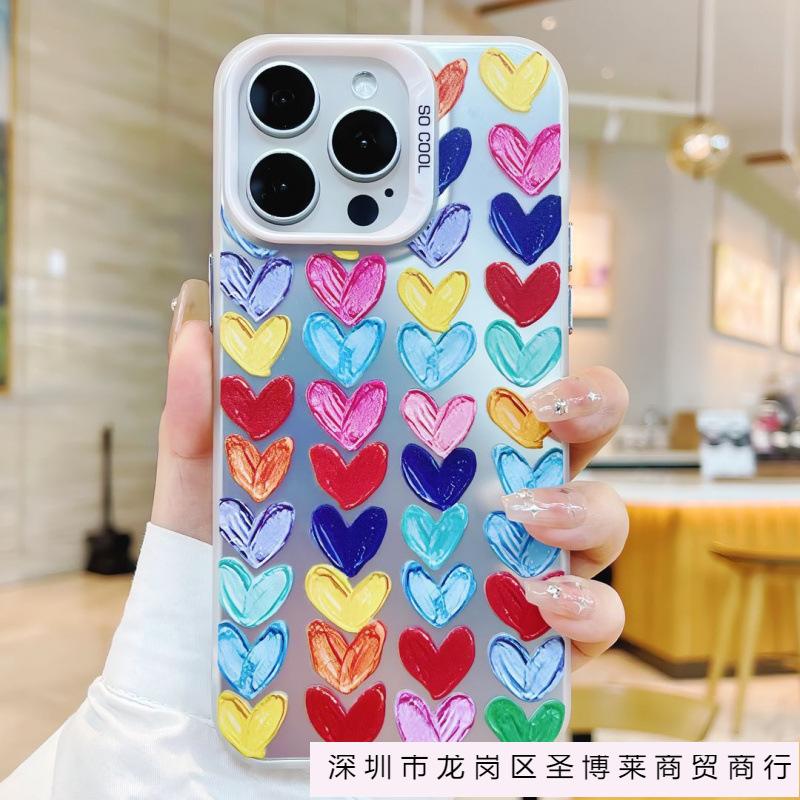 Color Silver Girl Heart Colorful Love Apple 15/14/13 Phone Case iPhone11/12Promax All-inclusive Xs