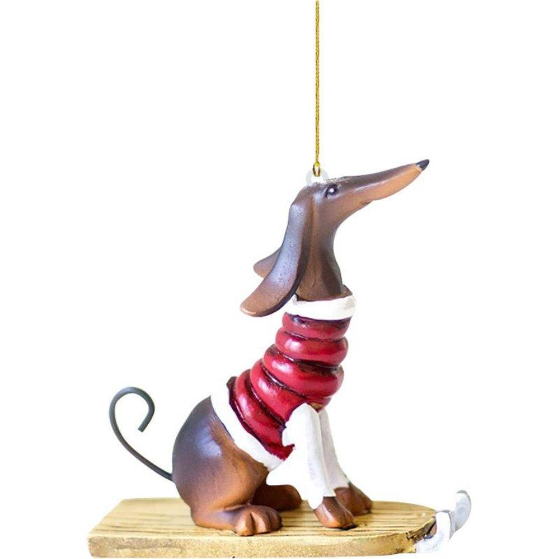 Dackel Hunde Weihnachtsbaumschmuck Weihnachtsbaum Anhänger für Zuhause Weihnachtsdekorationen Dackel Hunde