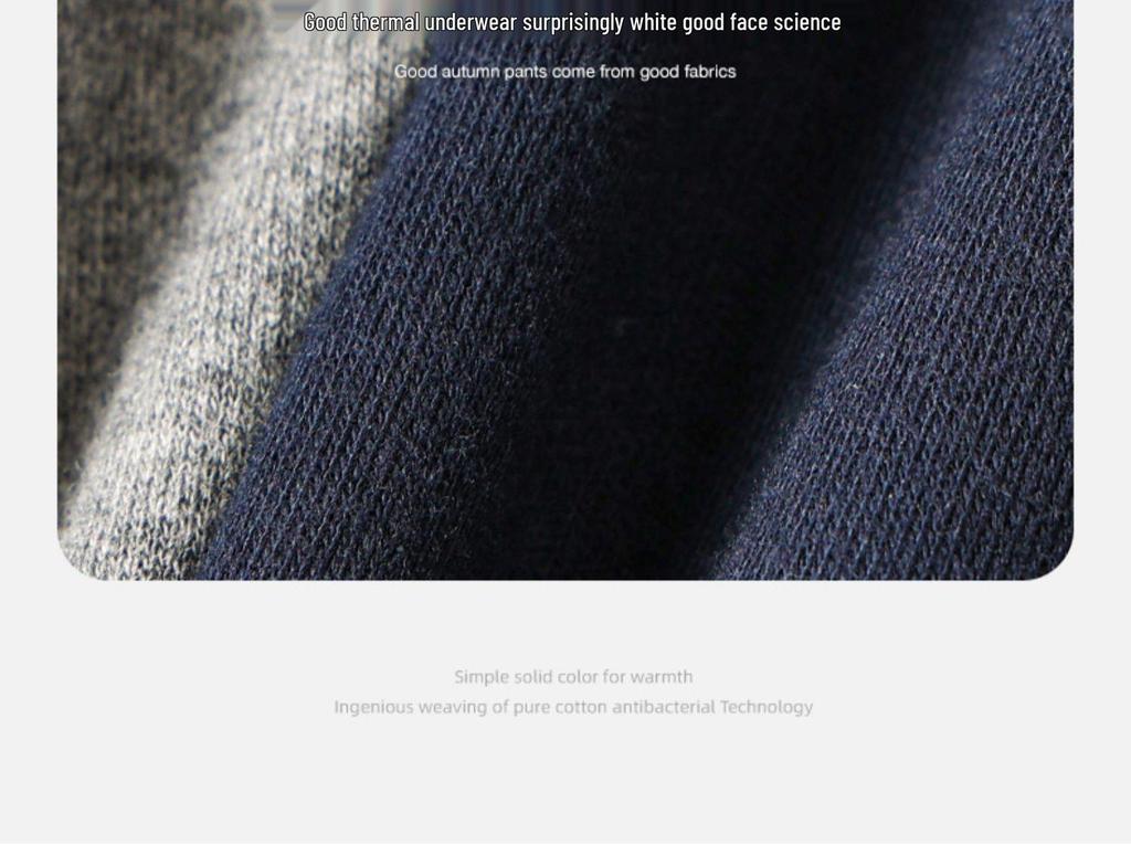2025 Autumn/Winter Men's Cotton Antibacterial Base Layer Trousers - Mid-Aged Plus Size Warm Pants