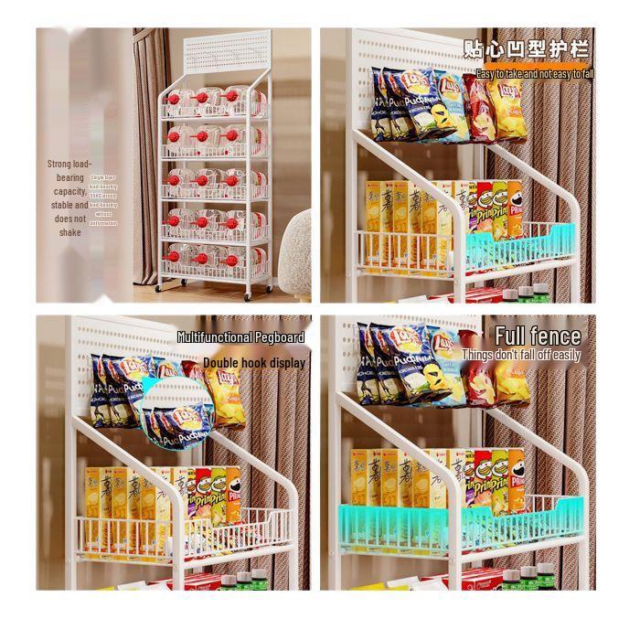 Multi-Layer Snack and Beverage Display Rack for Convenience Stores and Household Use