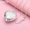 925 Sterling Silver Romantic Heart Pendant Necklace Wedding Fashion Jewelry