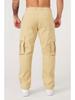 Men's Autumn Patchwork Cargo Pants with Large Pockets - Casual, Solid Color, Loose Fit, Small Leg Style