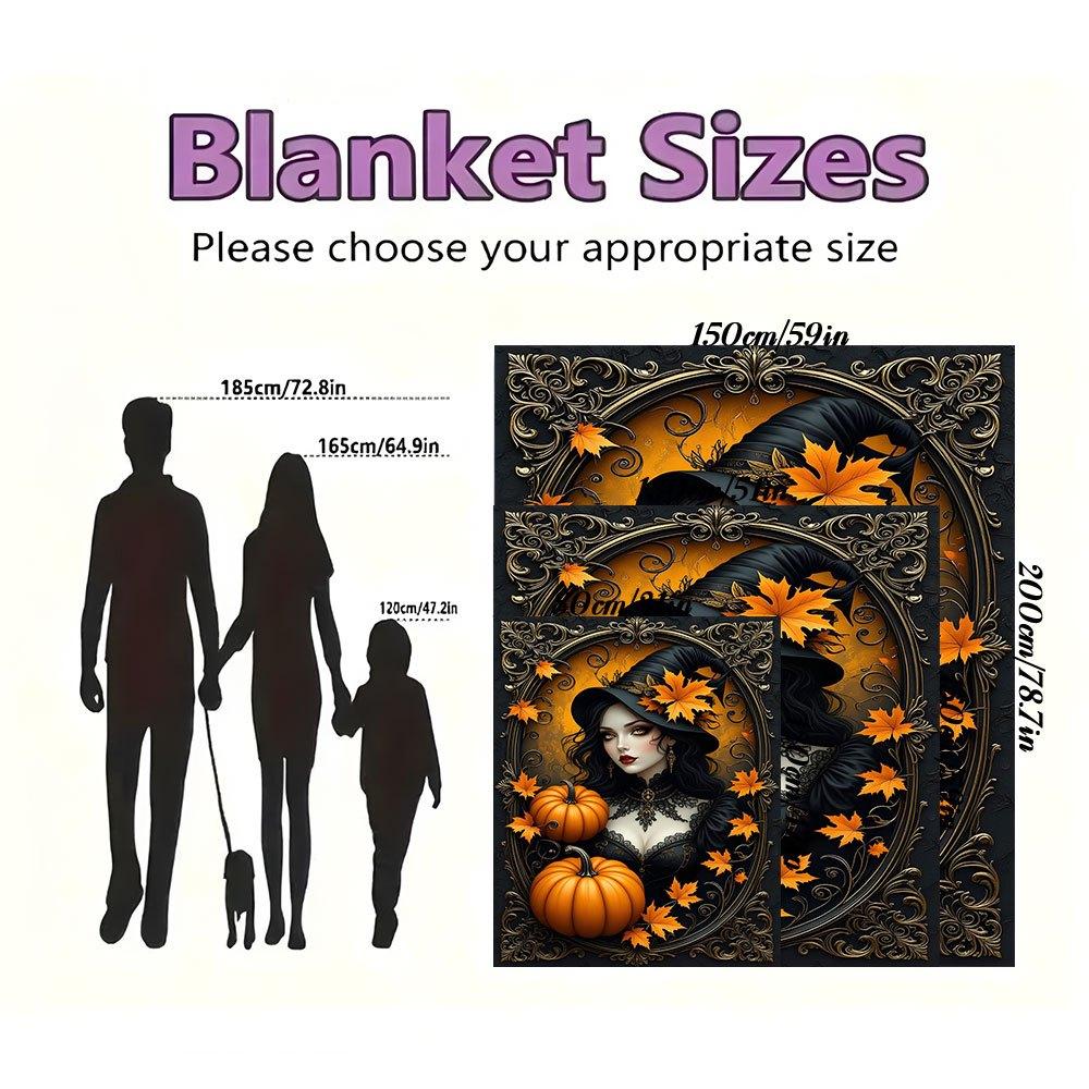 Halloween Witch Framed Art PrintBlanket Flannel Throw Blanket for Sofa, Bed, Travel, Camping, Office, Couch, Chair