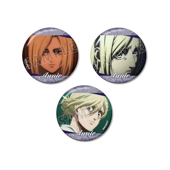 Attack on Titan Anime Scene Photo Glitter Can Badge 3-Piece Set