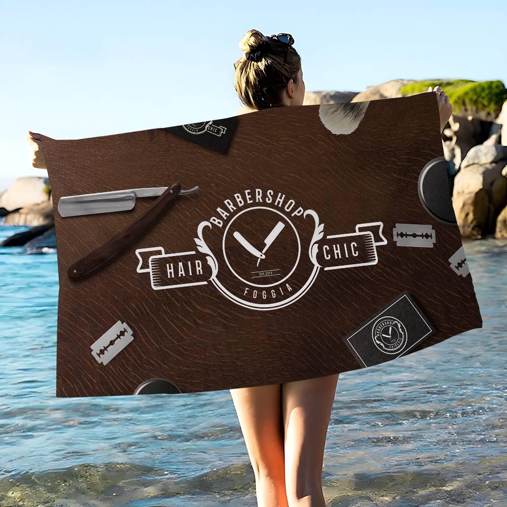 Barber ShopS Big Microfiber Beach Towels Quick Dry Towel Sand Beach Towels Pool Towel for Travel Swim Pool Yoga