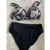 TS JYL-BK126 Morandi Color Bikini Set, High Waist Ruched Swimwear For Ladies