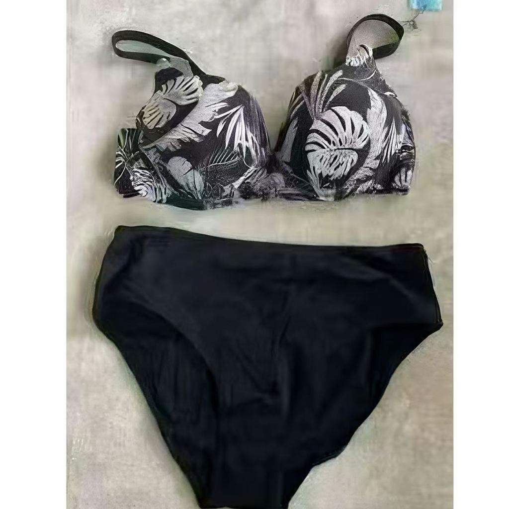 TS JYL-BK126 Morandi Color Bikini Set, High Waist Ruched Swimwear For Ladies