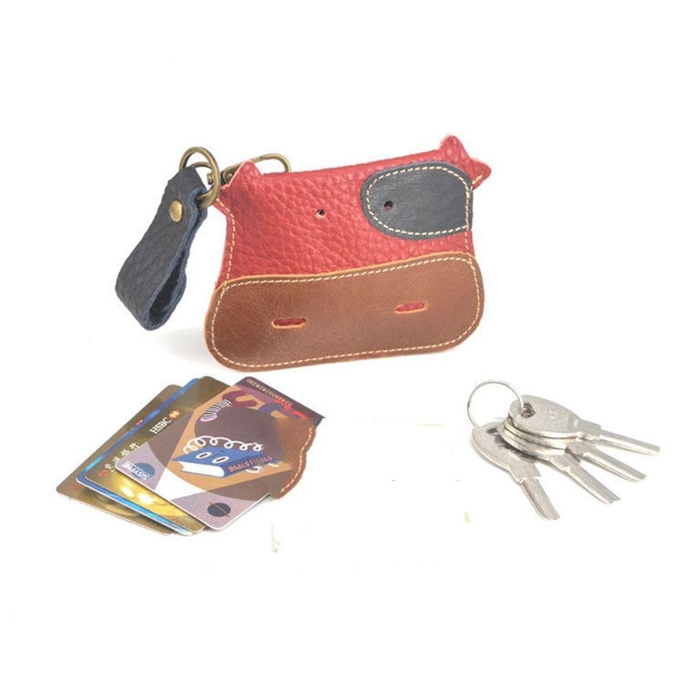 

Solid Color Cute Cow PU Card Bag Korean Style Snap Button Coin Purse Casual Mini Wallet Women Style E