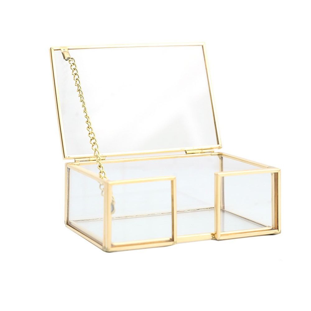 Metal Vintage Clear Golden Edge Holder Professional Business Card Organizer Businessmen