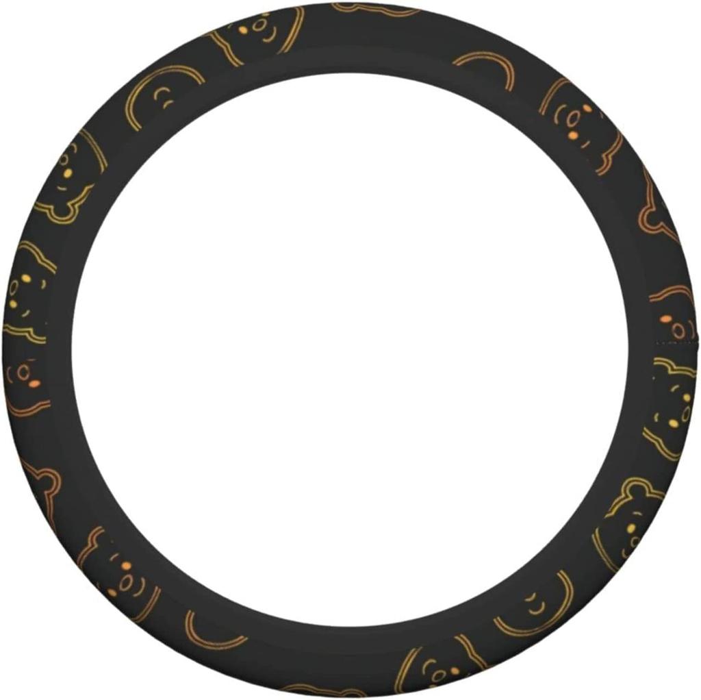 Winnie the Pooh Car Steering Wheel Cover for Kei and Standard Comfortable To the Luxury Interior Suitable for All 38cm Cars, Stylish, Non-Slip,