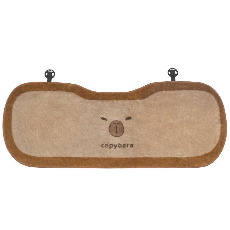 Cartoon Capybara Plüsch Autositzkissen - Weich, Bequem, Schmutzabweisend für Herbst & Winter