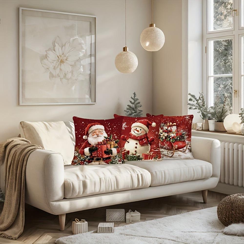 1pcs Christmas-themed Pillow Covers Set ,Suitable for Christmas home decoration pillowcase, without pillow core.