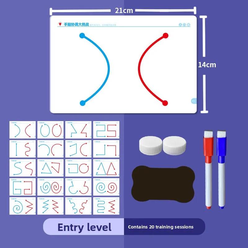 Whole Brain Thinking Training Improving 20 Pages Brain Collaboration Training Cards Concentration Attention Fine Motor Cards Level 1
