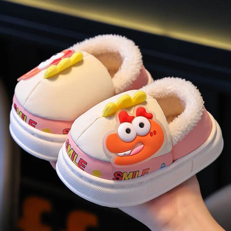Children Shoes Winter Warm Cotton Plush Slippers Cartoon Waterproof Thick Soled Shoes Fashion Kid Casual Shoe Sandalias De Mujer